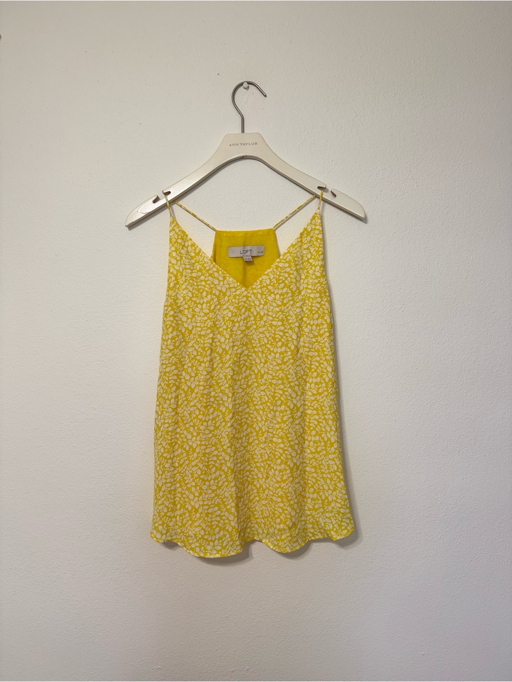 LOFT Yellow White Floral Spaghetti Strap Cami